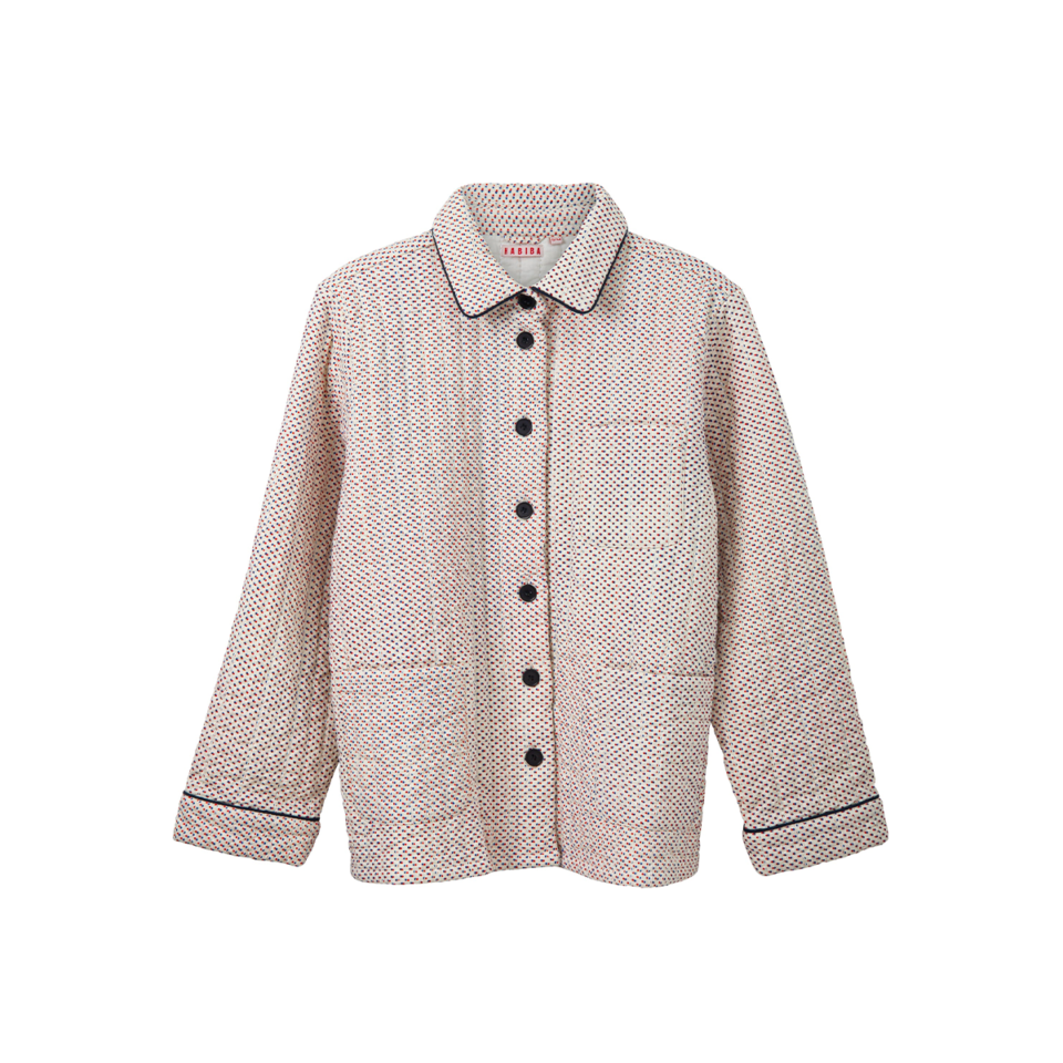 Dotty Qulted Jacket Ivory