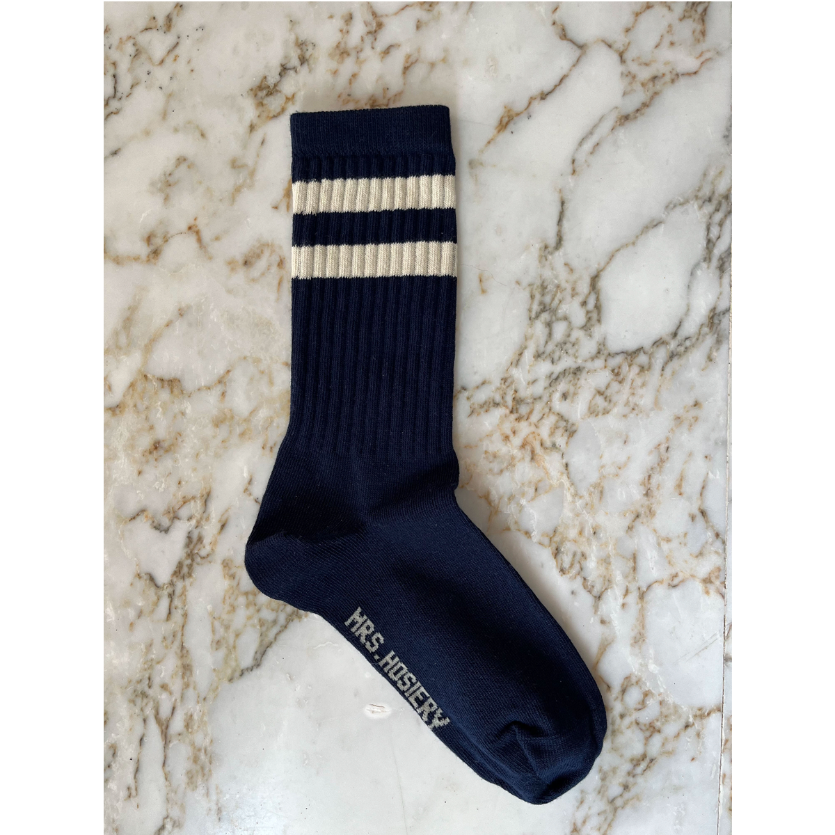 Mrs Sporty socks, Navy/off-white