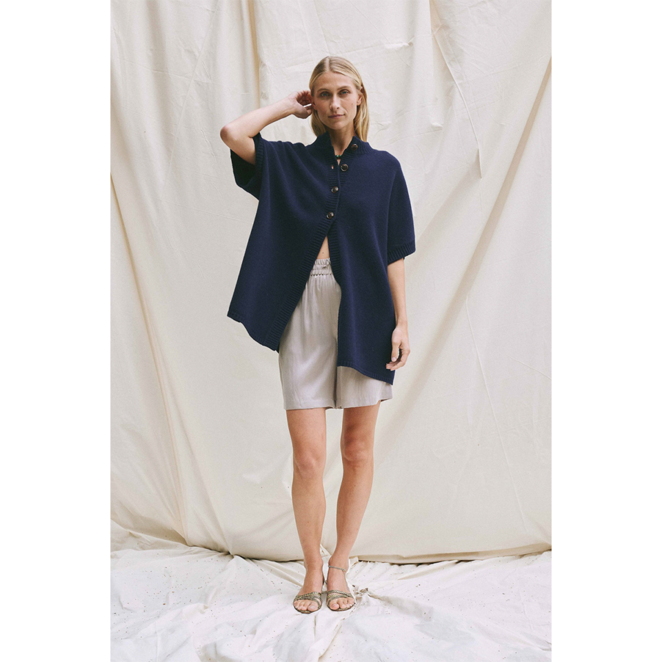 Giselle Cape, Navy Wool