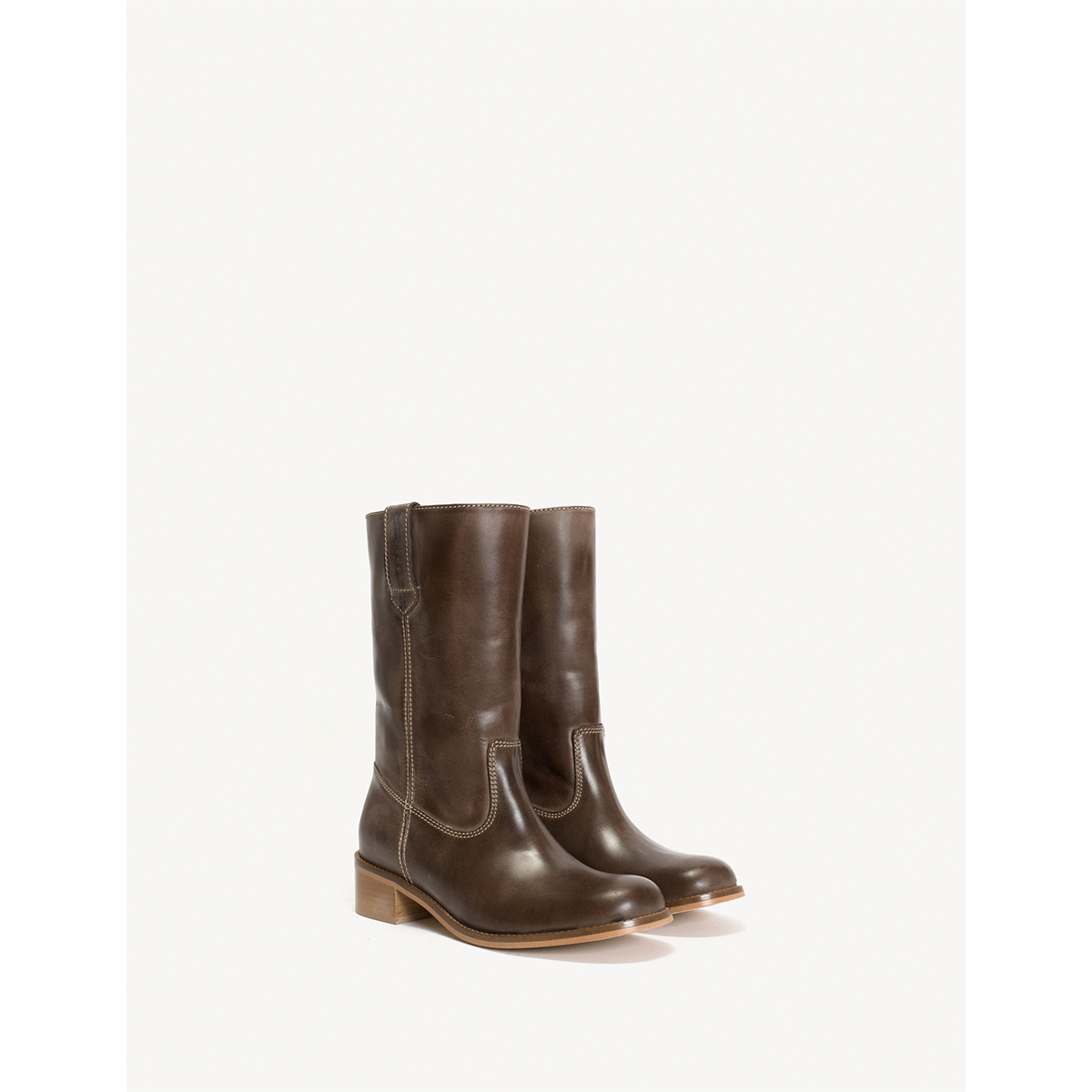 Julia Gaucho Boot-Escovado Dark Brown