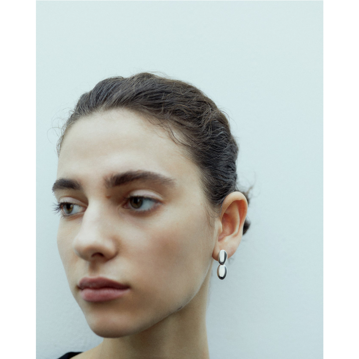 Emberly Oval Earrings, Silver