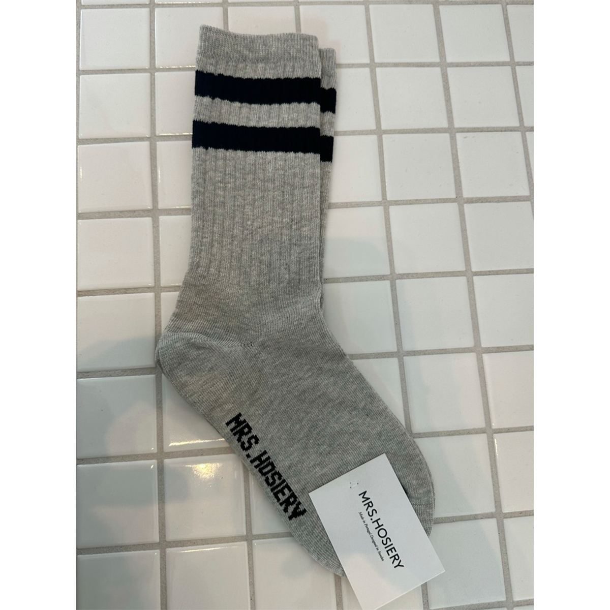 Mrs Sporty socks, Grey Melange/Black