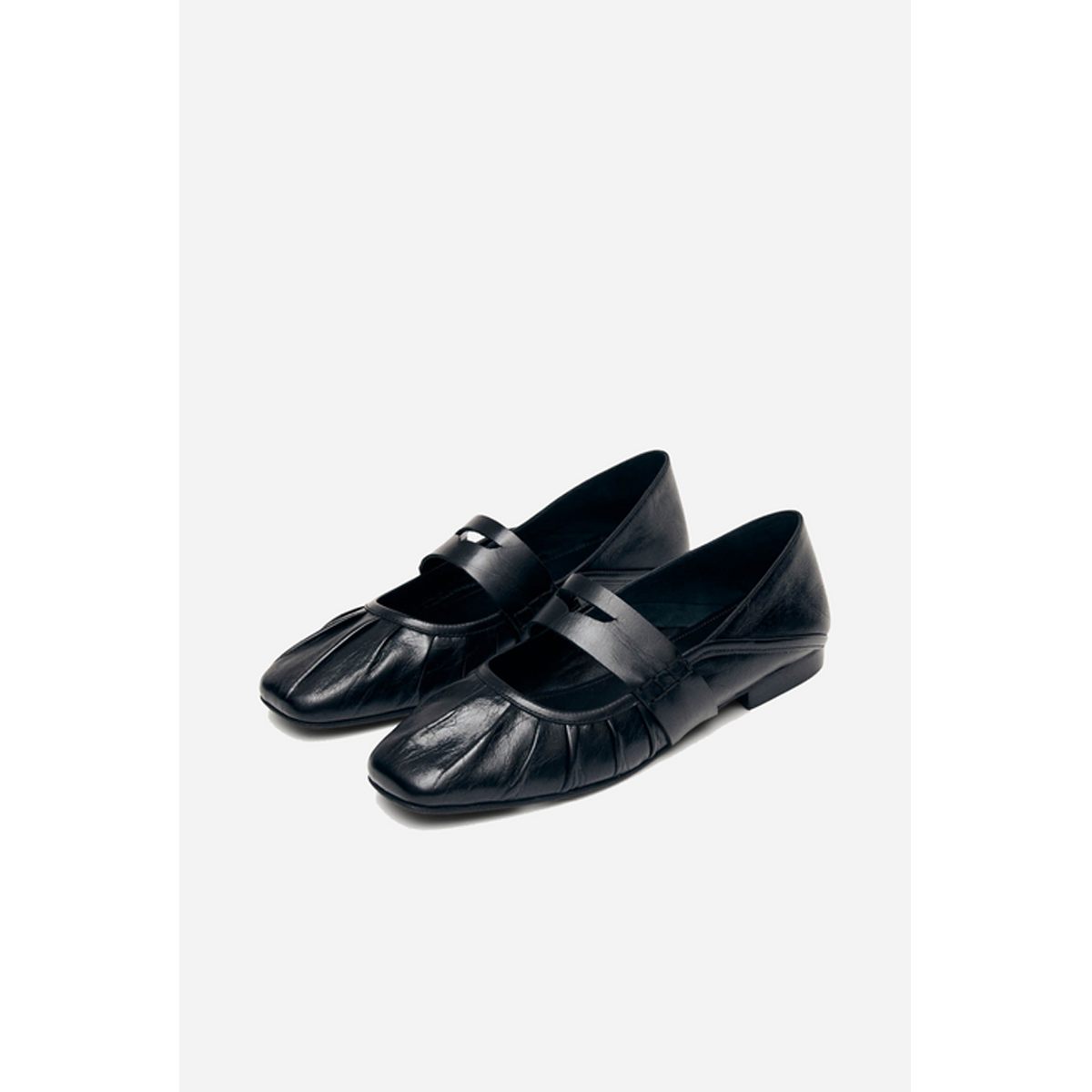 Alohas – Bargo Black Leather Ballet Flats