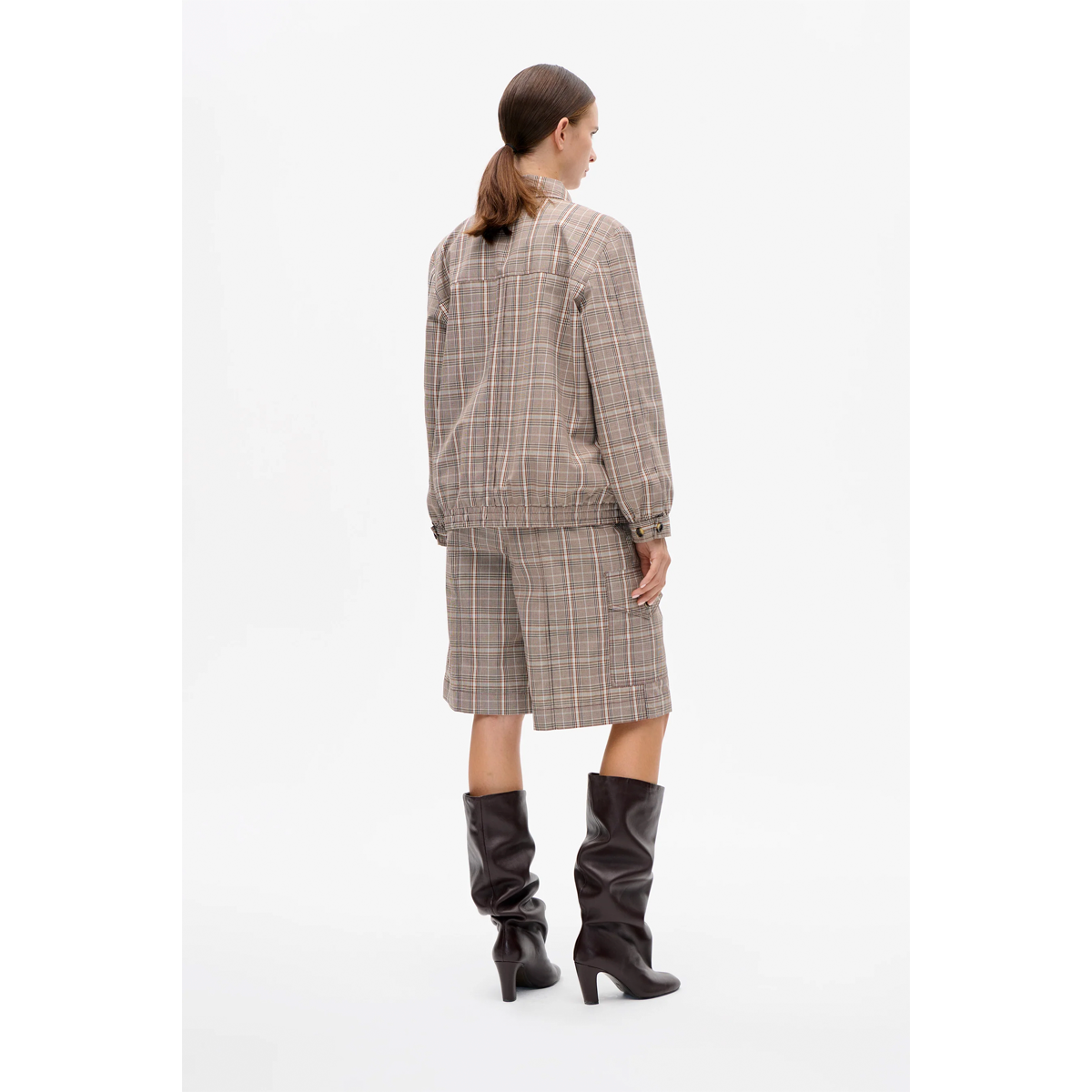 Beline Jacket, Brown Mini Check