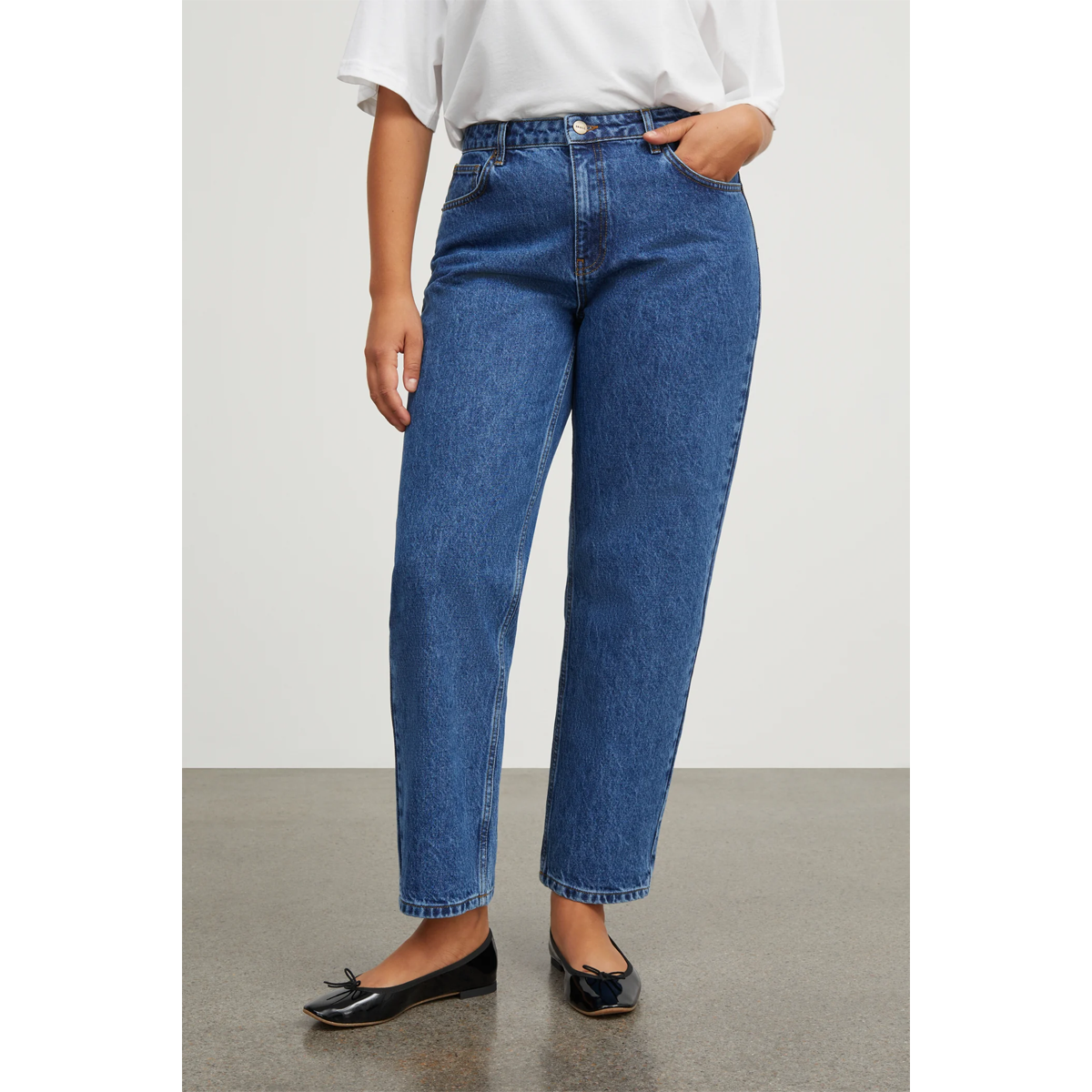 Allison cropped jeans, Mid Blue