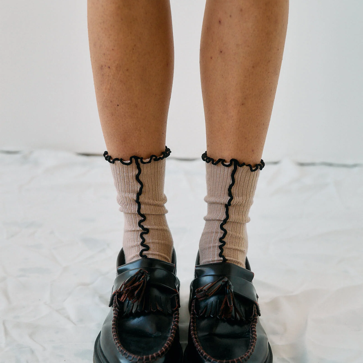 Kusama Socks Beige – 2 pack