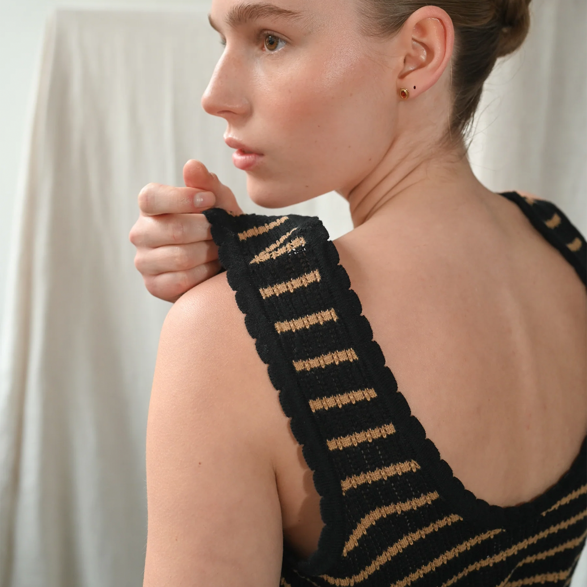 Verde Knit Tank Dress – Black & Cognac
