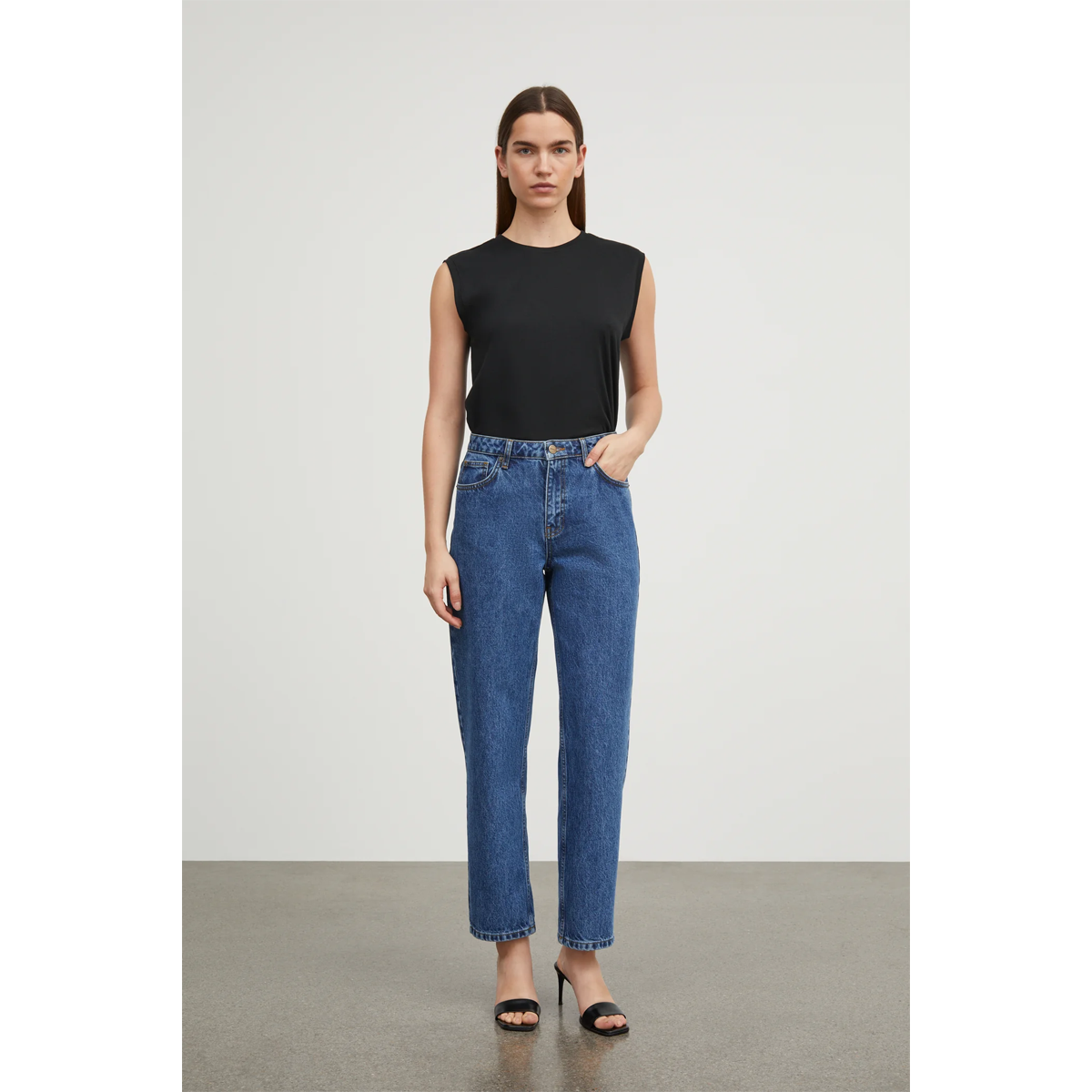 Allison cropped jeans, Mid Blue