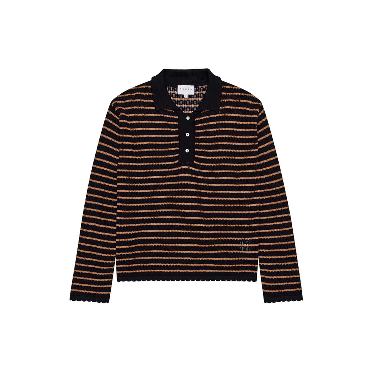 Nuria LS Polo – Black & Cognac