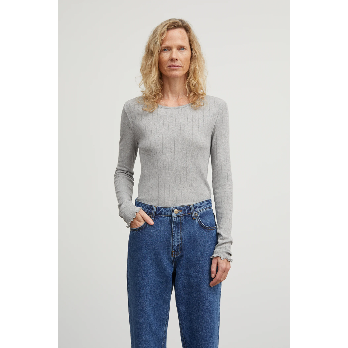 Edie blouse, Grey Melange