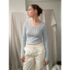 Nellie Knit Light Blue LS Blouse