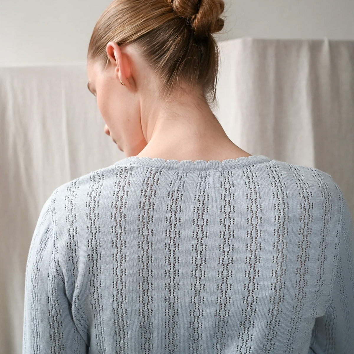 Nellie Knit Light Blue LS Blouse