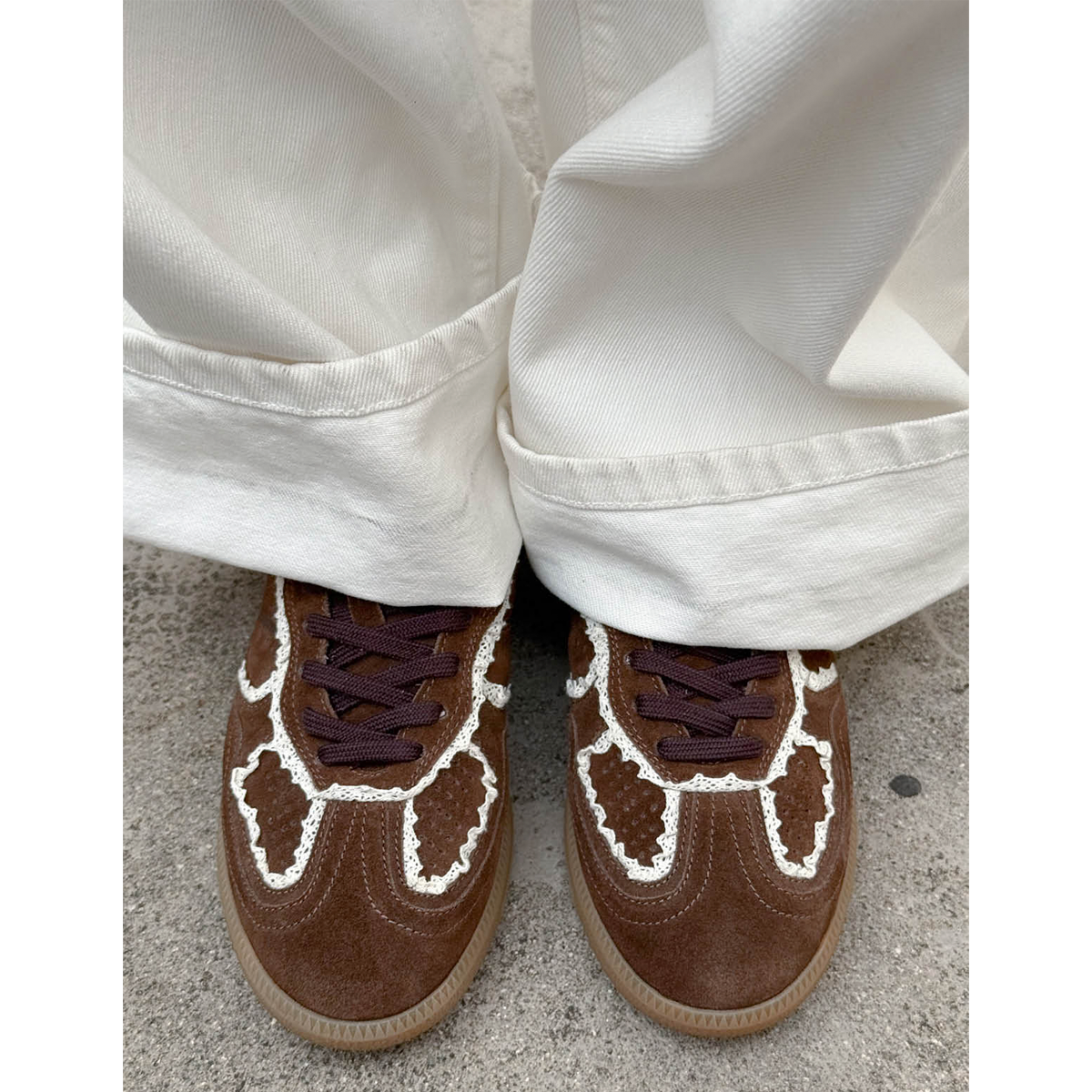 Tb. 490 Crochet Chocolate Leather Sneakers