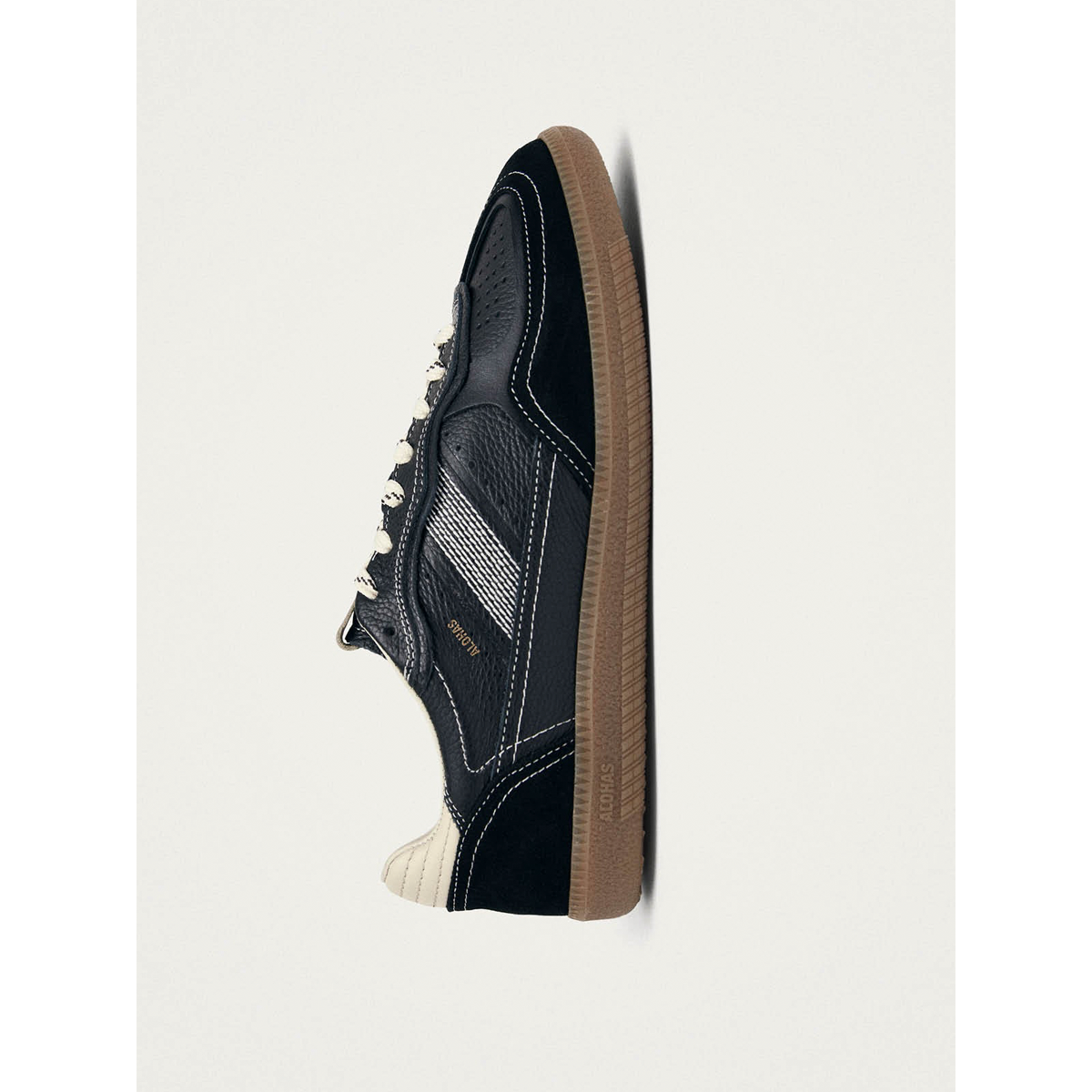Tb. 490 Rife Grain Black & Cream Leather Sneakers