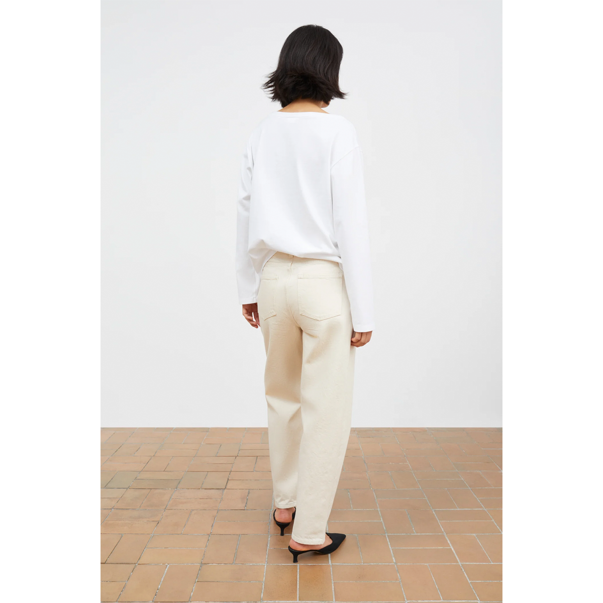 Allison cropped jeans, Ecru