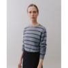 Noa O-neck Stripe - Grey Melange/Navy