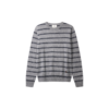 Noa O-neck Stripe - Grey Melange/Navy