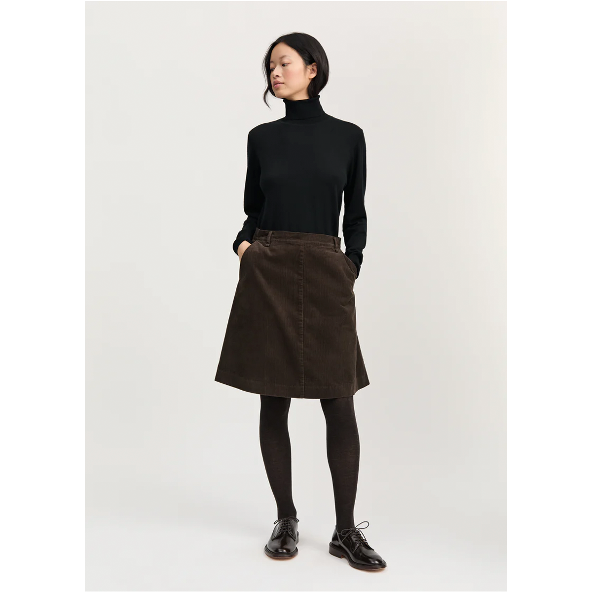 Estelle skirt short corduroy, Smokey brown