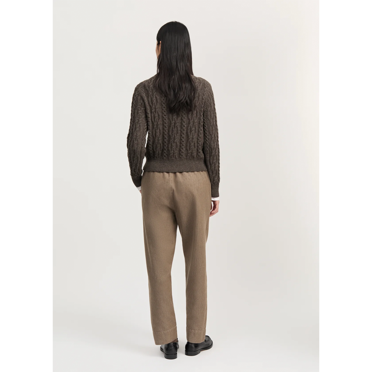 Coco pant twill, Smokey brown melange