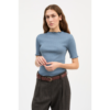 Edie t-neck tee, Faded Blue