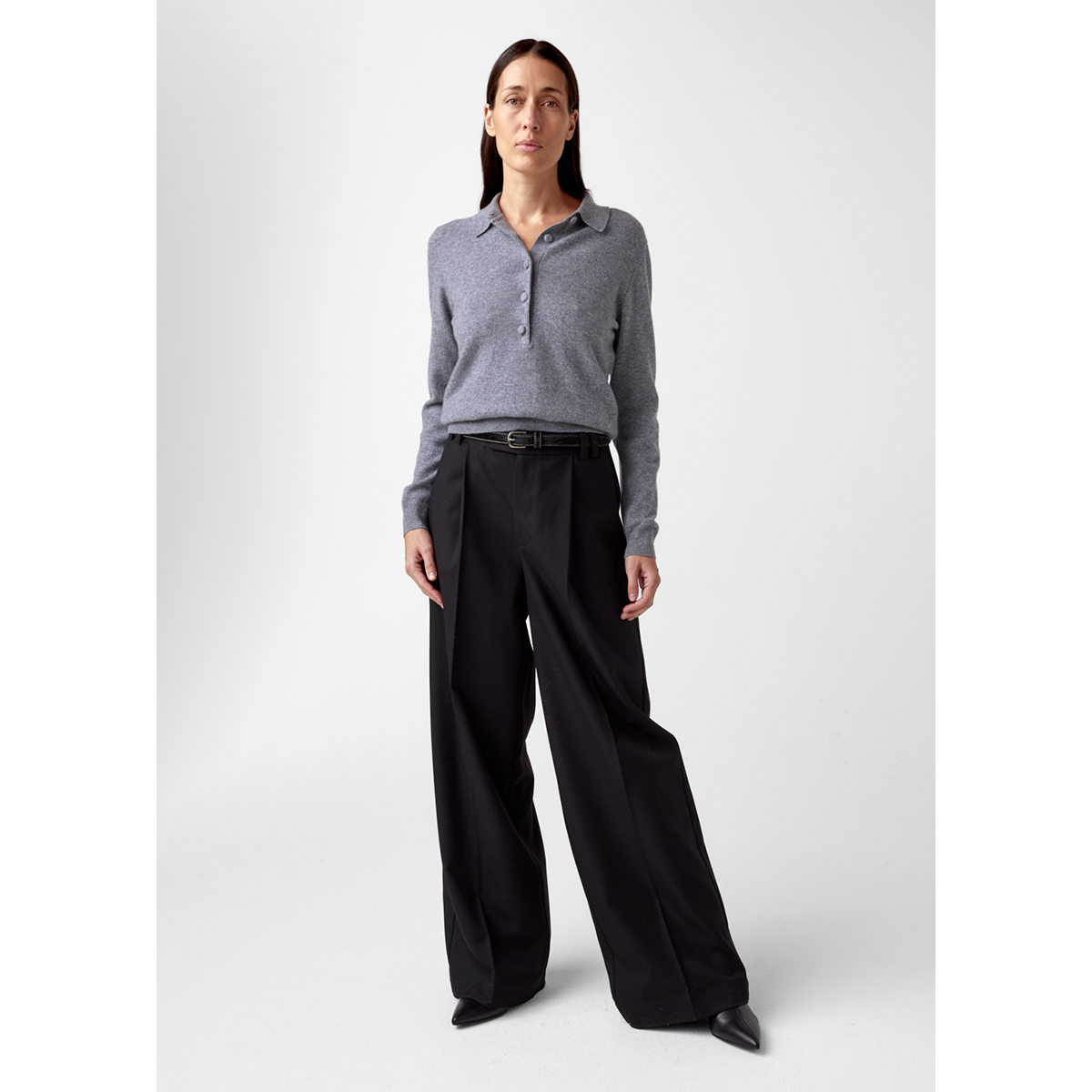Elida cashmere polo, Grey