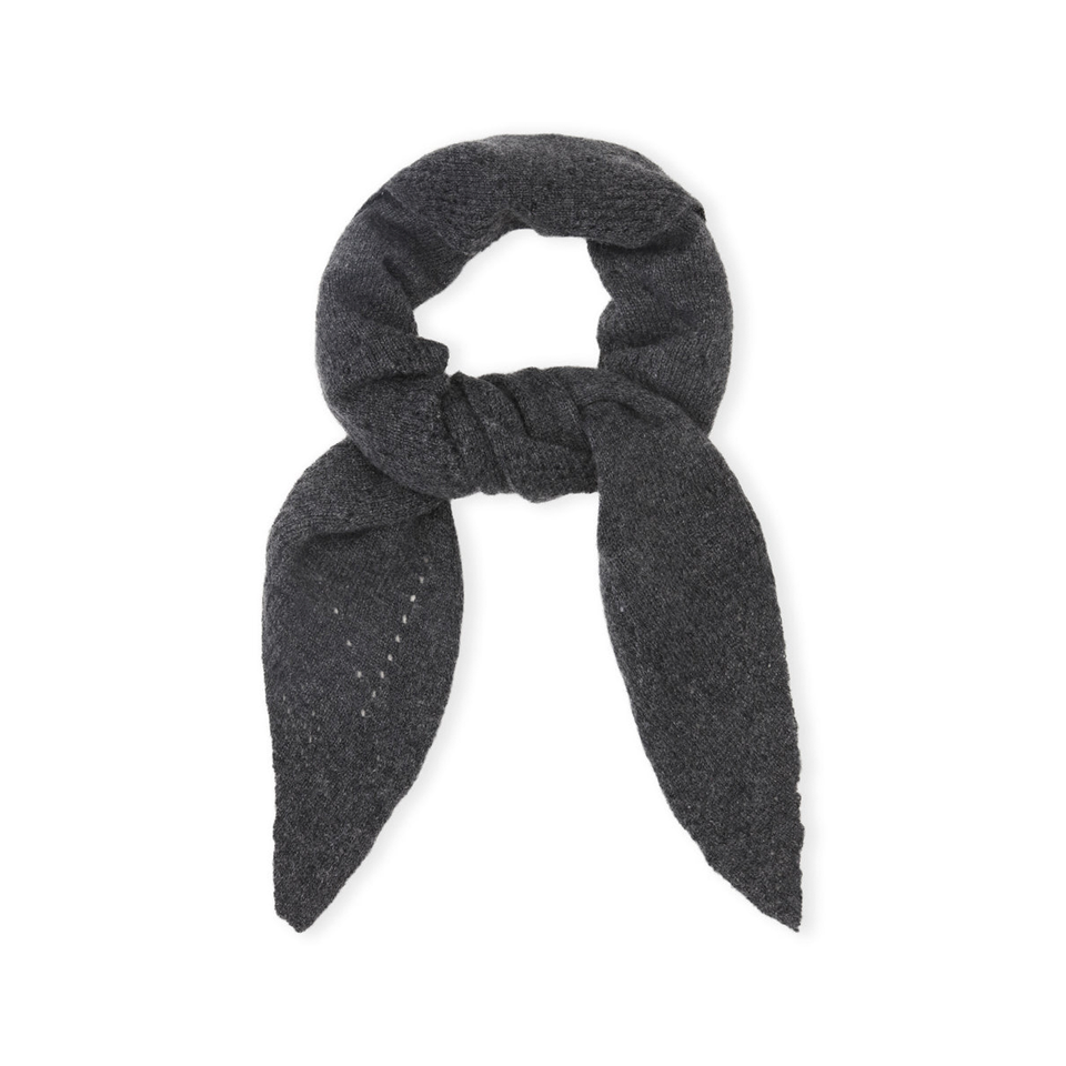 Nilo Medium Triangle Scarf - Dark Grey Melange