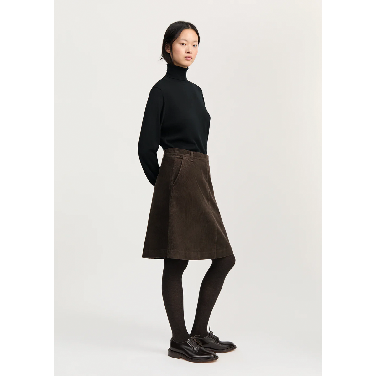 Estelle skirt short corduroy, Smokey brown