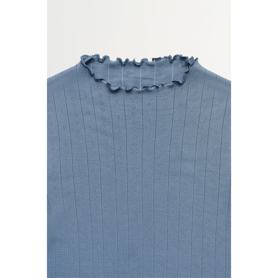 Edie t-neck tee, Faded Blue