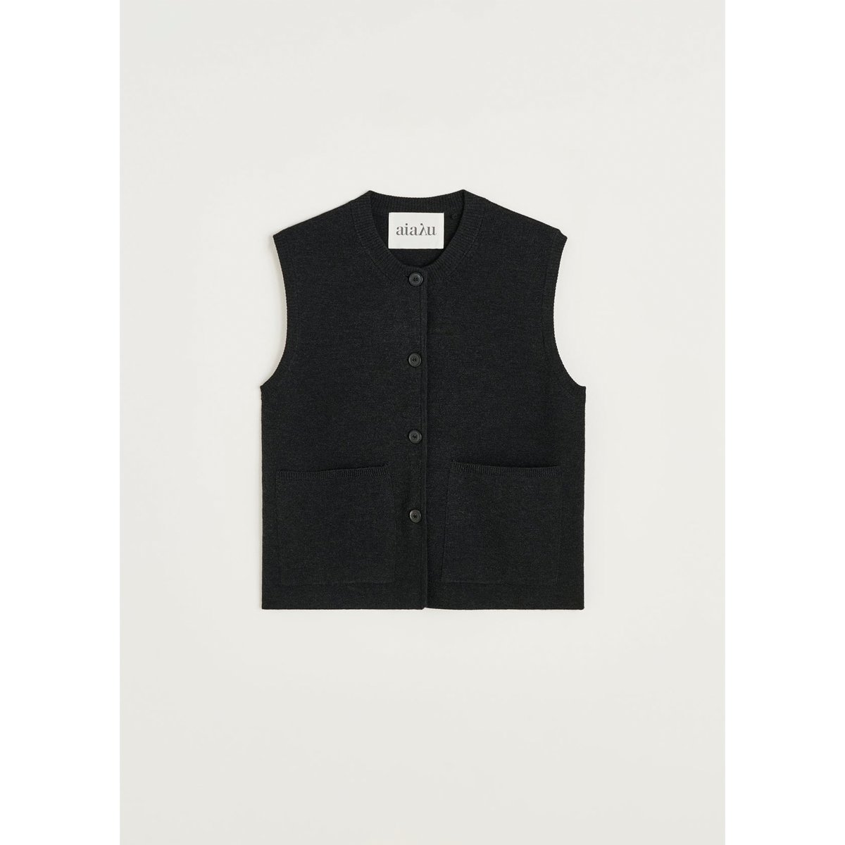 Elva vest, merino wool, Antracite