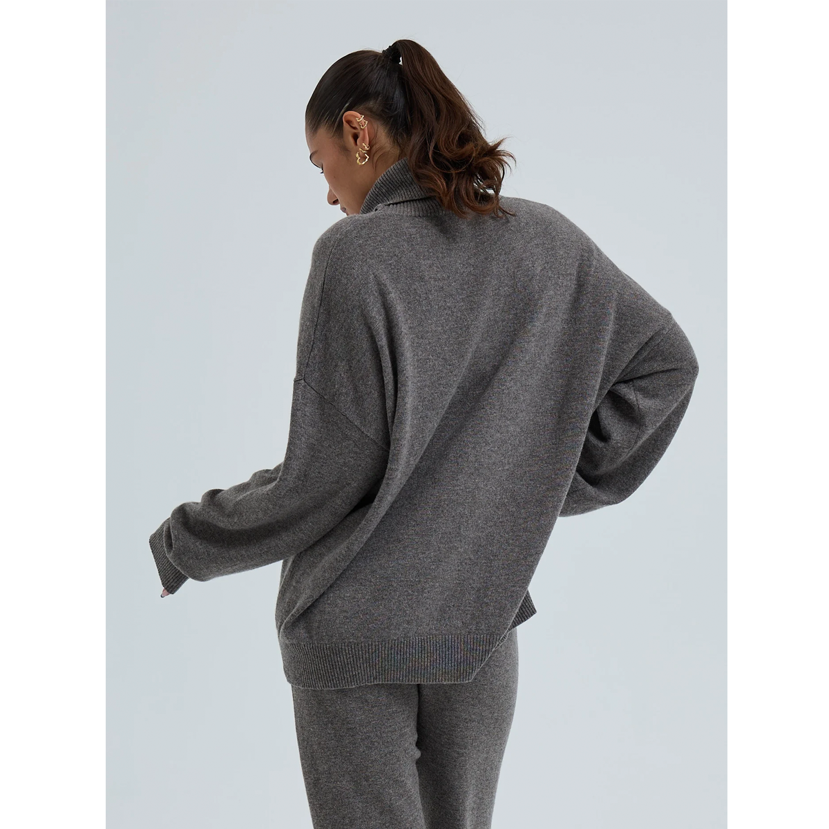 Roll Neck Jumper, Heather Mushroom