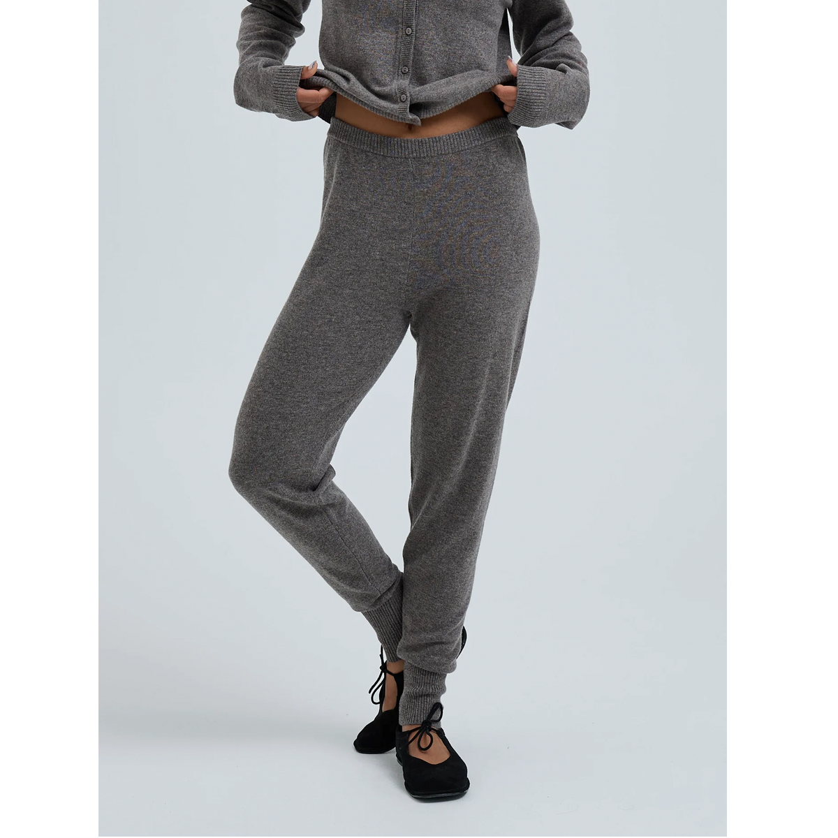Knitted leggings, Heather Mushroom