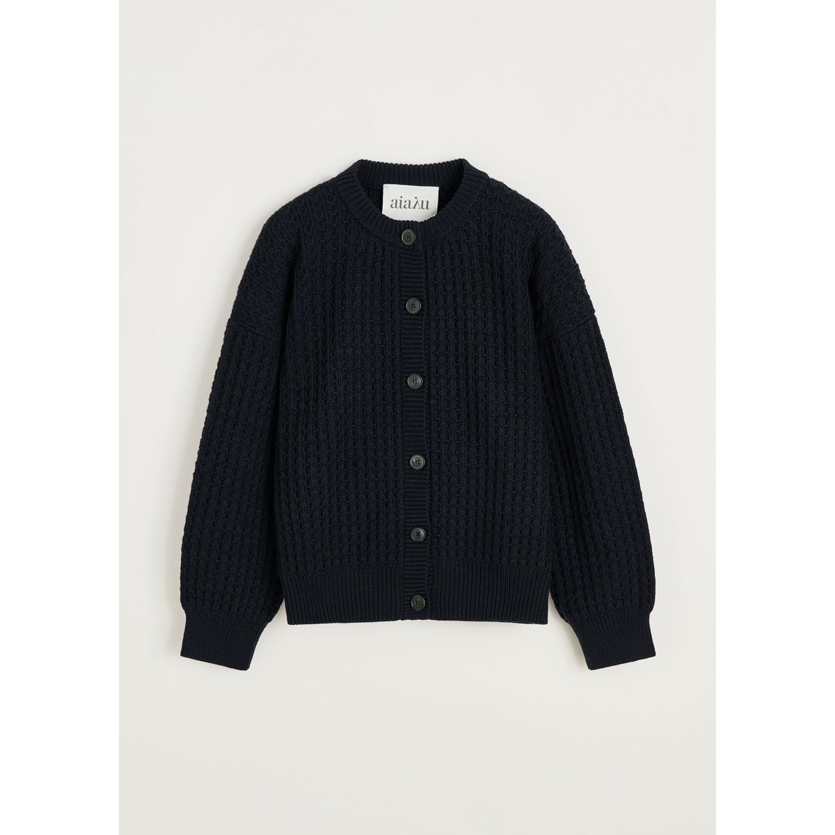 Elan cardigan, highland wool, Black navy