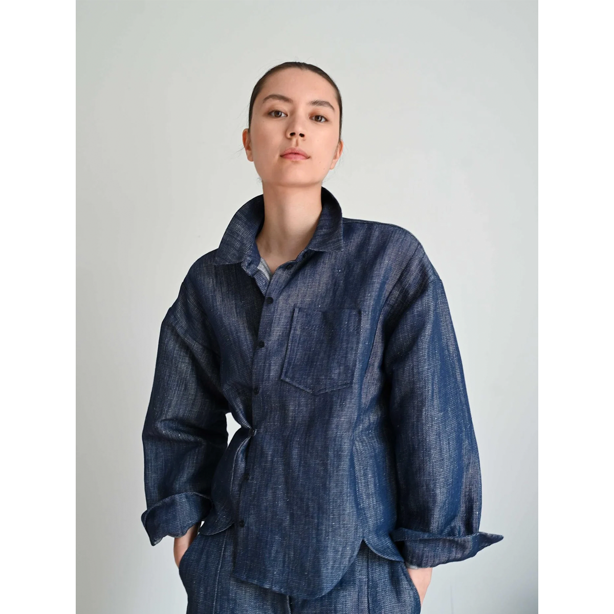 Elna Linen Denim Shirt Blue